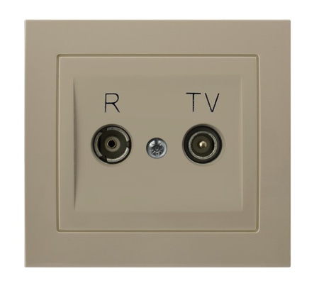 OSPEL KIER GPA-14WP/01 Gniazdo RTV przelotowe 14-dB beż