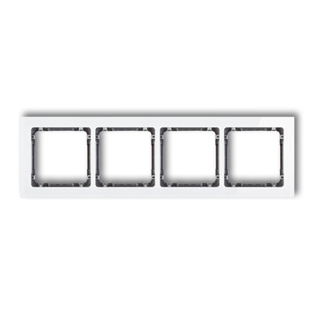 KARLIK DECO 0-11-DRS-4 Ramka uniwersalna poczwórna - efekt szkła (ramka: biała; spód: grafitowy)