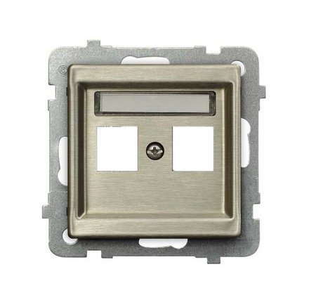 OSPEL SONATA NOWE SREBRO GPK-2RM/p/44 Obudowa gniazda podwójnego typu Keystone prosta