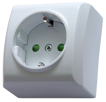 OSPEL BIS GN-1BSP/00 Gniazdo pojedyncze schuko z przesłonami biały