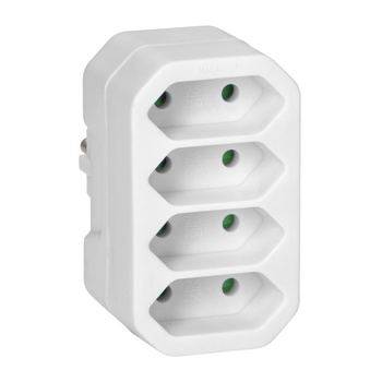 Rozgałęźnik 4x2P euro, biały