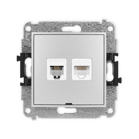 KARLIK MINI 7MGTKBO Gniazdo telefoniczne pojedyńcze 1xRJ11 + komputerowego pojedynczego 1xRJ45