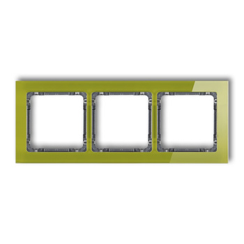KARLIK DECO 2-11-DRS-3 Ramka uniwersalna potrójna - efekt szkła (ramka zielona; spód grafitowy)