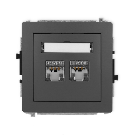 KARLIK DECO 28DGK-6  Gniazdo komputerowe podwójne 2xRJ45