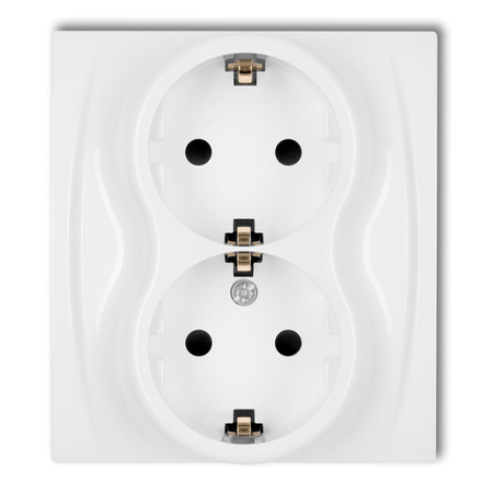 KARLIK LOGO LGP-2sp  Gniazdo podwójne z uziemieniem 2x(2P+Z) SCHUKO (przesłony torów prądowych)