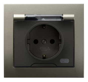 OSPEL KIER GPH-1WS/45/d Gniazdo bryzgoszczelne z/u schuko IP-44