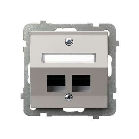 OSPEL SONATA GPK-2RS/p/82 Obudowa gniazda podwójnego Keystone skośna