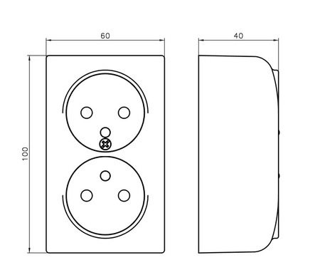 OSPEL BIS GN-2BZP/00 Gniazdo podwójne z uziemieniem z przesłonami biały
