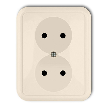 KARLIK LIZA 1GPT-2  Gniazdo podwójne bez uziemienia 2x2P