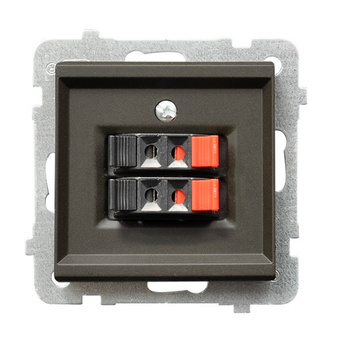 OSPEL SONATA GG-2R/m/40 Gniazdo głośnikowe podwójne czekoladowy