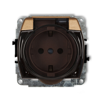 KARLIK TREND 8GPB-1sd Mechanizm gniazda bryzgoszczelnego z uziemieniem SCHUKO 2P+Z (klapka dymna, bez przesłon torów prądowych)