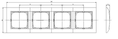OSPEL IMPRESJA RH-4Y/18 Ramka poczwórna do łączników IP-44 srebro