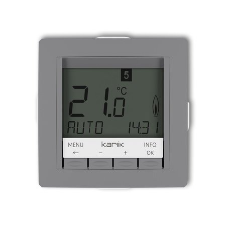 KARLIK DECO 27DRT-3.2 Mechanizm uniwersalnego elektronicznego tygodniowego regulatora temperatury (podświetlenie niebieskie)