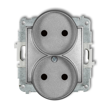 KARLIK ICON 7IGPR-2p  Gniazdo podwójne do ramki bez uziemienia 2x2P (przesłony torów prądowych)