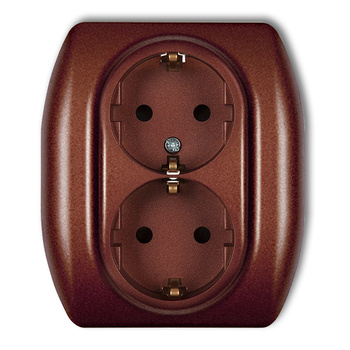 KARLIK TREND 9GP-2sp  Gniazdo podwójne z uziemieniem SCHUKO 2x(2P+Z) (przesłony torów prądowych)