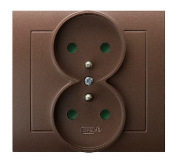 OSPEL KIER GP-2WZP/52 Gniazdo podwójne z uziemieniem z przesłonami