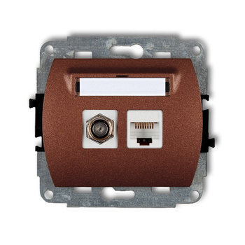 KARLIK TREND 9GFK-1  Gniazdo antenowe pojedyńcze   typu F (SAT) + gniazda komp. poj. 1xRJ45