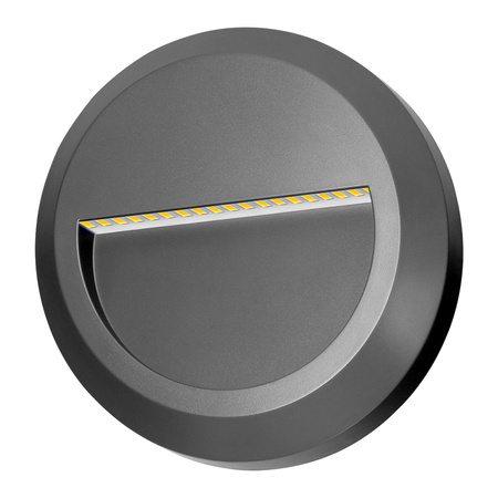 KIBO LED 1W, lampa elewacyjna, 100lm, IP65, 4000K, okrągła, szara