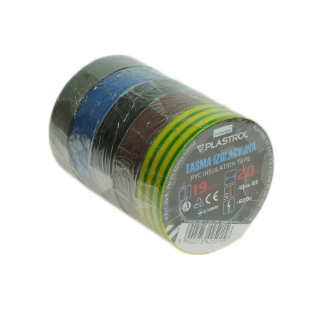 Plastrol Taśma izolacyjna mix kolor PVC 19mm/20m W-05130