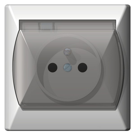 OSPEL AKCENT GPH-1AZ/00/w Gniazdo bryzgoszczelne z/u IP-44 biały