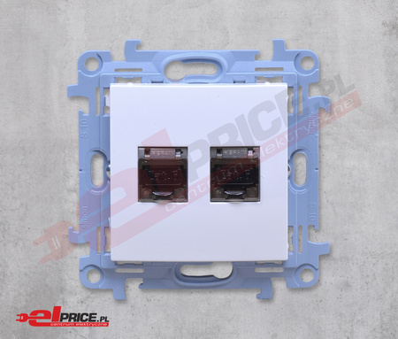 Kontakt simon 10 c62e.01/11 gniazdo komputerowe rj45 kat. 6 podwójne