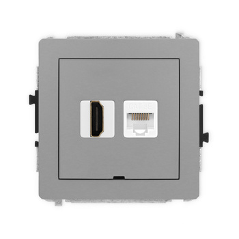 KARLIK DECO 27DGHKBO  Gniazdo pojedyńcze  HDMI 2.0 + gniazda komp. poj. 1xRJ45