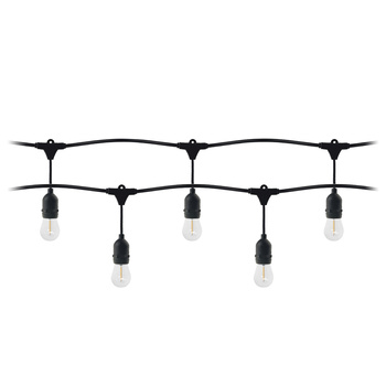 Girlanda oświetleniowa - 1 sznur 10 m (10 opraw) + 10 żarówek LED 1W E27, 3000K + 1 żarówka gratis