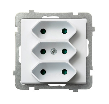 OSPEL SONATA GP-3RP/m/00 Gniazdo potrójne EURO z przesłonami torów