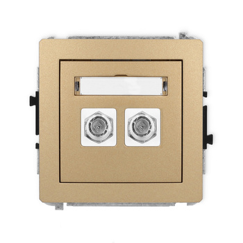 KARLIK DECO 8DGF-2  Gniazdo antenowe podwójne typu F (SAT) niklowany