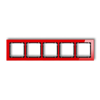 KARLIK DECO 17-12-DRS-5 Ramka uniwersalna pięciokrotna - efekt szkła (ramka: czerwona; spód: czarny)