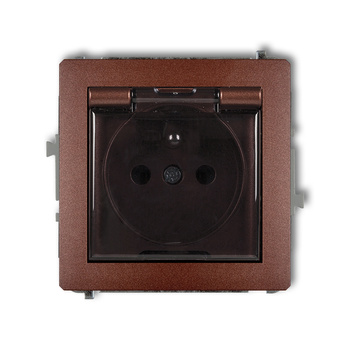 KARLIK DECO 9DGPB-1zdp  Gniazdo bryzgoszczelne z uziemieniem 2P+Z (klapka dymna