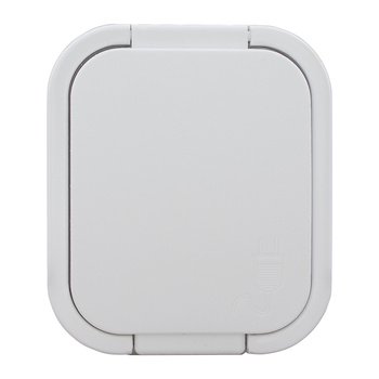 Gniazdo pojedyncze n/t 2P+Z, Schuko, bryzgoszczelne z klapką B2, IP54, NT-17B2, biały