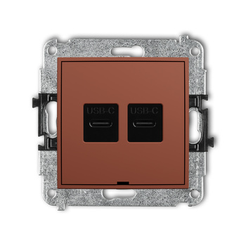 KARLIK ICON 63IGUSBBO-8 Mechanizm gniazda podwójnego 2xUSB C-C, bez pola opisowego