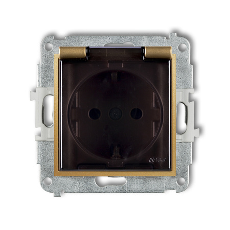 KARLIK MINI 29MGPB-1sdp  Gniazdo bryzgoszczelne z uziemieniem SCHUKO 2P+Z (klapka dymna
