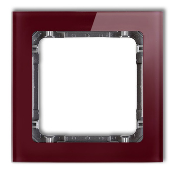 KARLIK DECO 14-11-DRS-1 Ramka uniwersalna pojedyncza - efekt szkła (ramka: bordowa; spód: grafitowy)