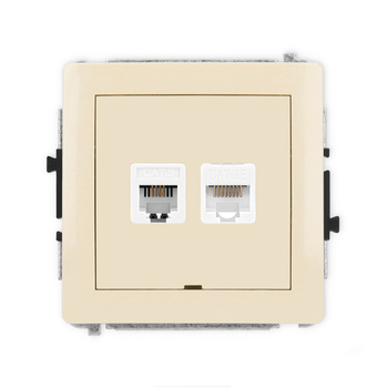 KARLIK DECO 1DGTKBO  Gniazdo telefoniczne pojedyńcze  1xRJ11 + komputerowego pojedynczego 1xRJ45