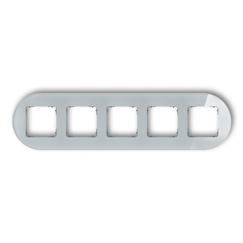 KARLIK ICON 15-28-IRSO-5 Ramka uniwersalna pięciokrotna okrągła - efekt szkła (ramka: szara; spód: grafitowy mat)