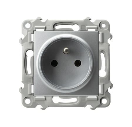 OSPEL SZAFIR GP-1ZZ/m/18 Gniazdo pojedyncze z uziemieniem srebro