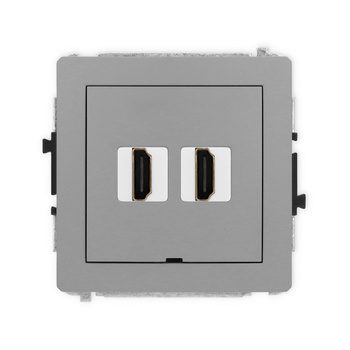 KARLIK DECO 27DHDMIBO-6 Mechanizm gniazda podwójnego HDMI 2.1, 8K, bez pola opisowego