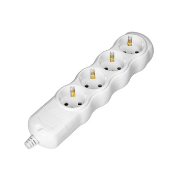Rozgałęźnik 4x2P+Z Schuko, biały