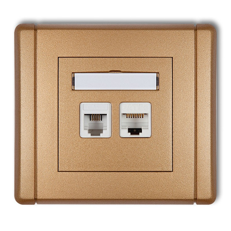 KARLIK FLEXI 8FGTK Gniazdo telefoniczne pojedyncze 1xRJ11 + komputerowe pojedyncze 1xRJ45