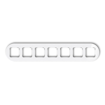 KARLIK ICON 0-12-IRSO-7 Ramka uniwersalna siedmiokrotna okrągła - efekt szkła (ramka: biała; spód: czarny)