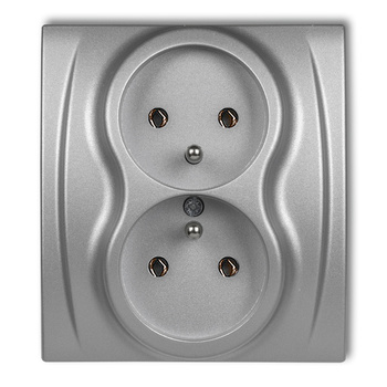 KARLIK LOGO 7LGP-2z Gniazdo podwójne z uziemieniem 2x(2P+Z) (bez przesłon torów prądowych)