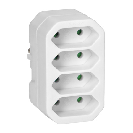 Rozgałęźnik 4x2P EURO biały 20 sztuk