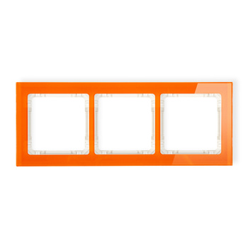 KARLIK DECO 13-1-DRS-3 Ramka uniwersalna potrójna - efekt szkła (ramka: pomarańczowa; spód: beżowy)