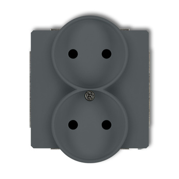 KARLIK DECO 28DGPRSO-2p Gniazdo podwójne do ramki DECO Soft bez uziemienia 2x2P (przesłony torów prądowych)