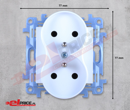 Simon 10 cgz2m.01/11 gniazdo podwójne z bolcem z/u do ramek