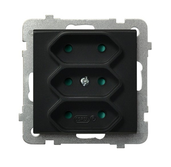 OSPEL SONATA GP-3RP/m/33 Gniazdo potrójne EURO z przesłonami