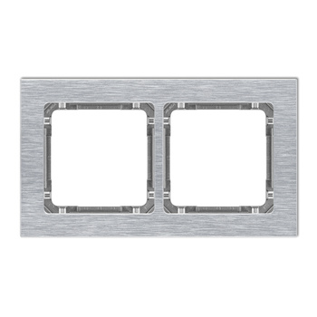 KARLIK DECO 7-11-DRA-2 Ramka uniwersalna podwójna - aluminium szczotkowane (ramka: srebrna; spód: grafitowy)
