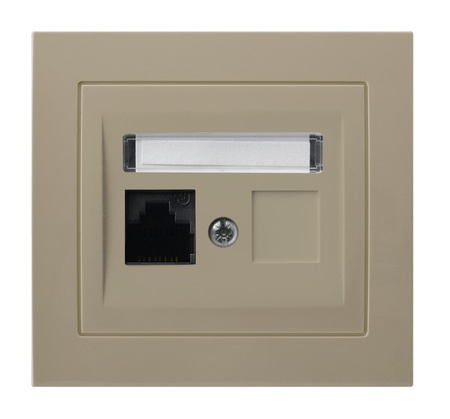 OSPEL KIER GPK-1W/K/01 Gniazdo komputerowe pojedyncze, kat. 5e MMC beż